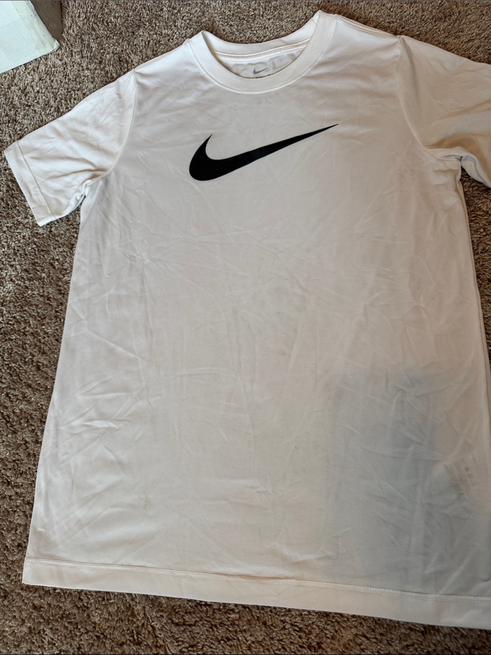 Nike White Short Sleeve Tee with Black Swoosh